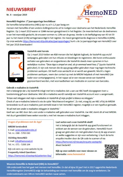 4e Nieuwsbrief HemoNED 4e Nieuwsbrief HemoNED