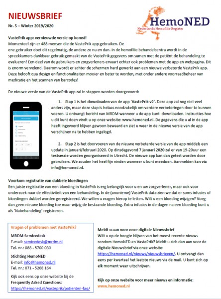 5e HemoNED Nieuwsbrief 5e HemoNED Nieuwsbrief