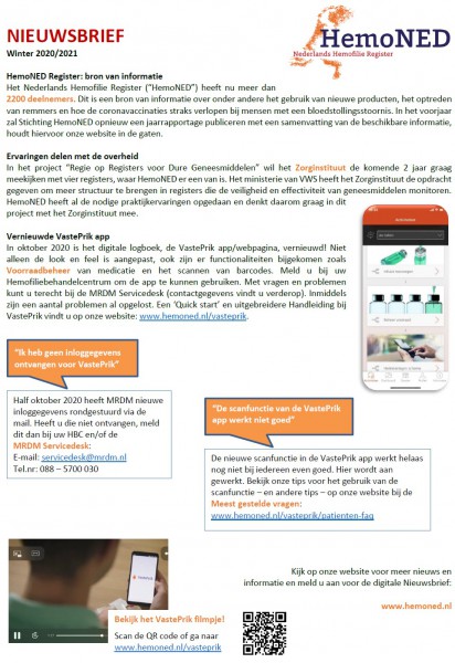 Nieuwsbrief HemoNED & Symphony Nieuwsbrief HemoNED & Symphony