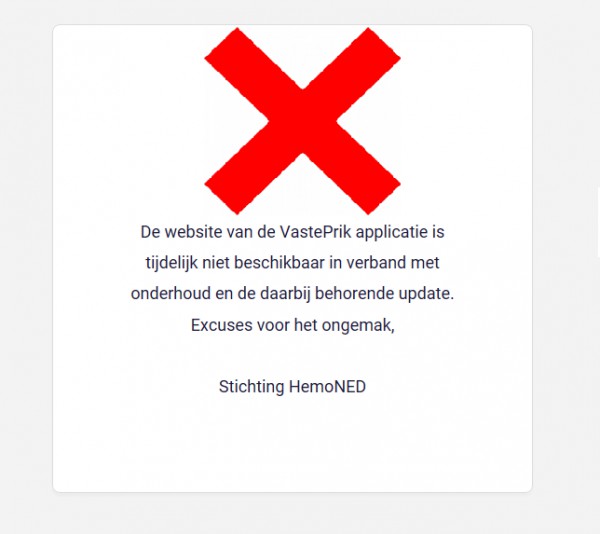 VastePrik webpagina tijdelijk offline VastePrik webpagina tijdelijk offline