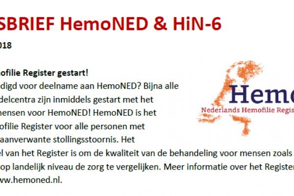 2e Nieuwsbrief HemoNED-HiN uit 2e Nieuwsbrief HemoNED-HiN uit